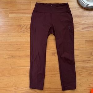 On Running On Cloud Active Tights Leggings Mulberry Burgundy size S